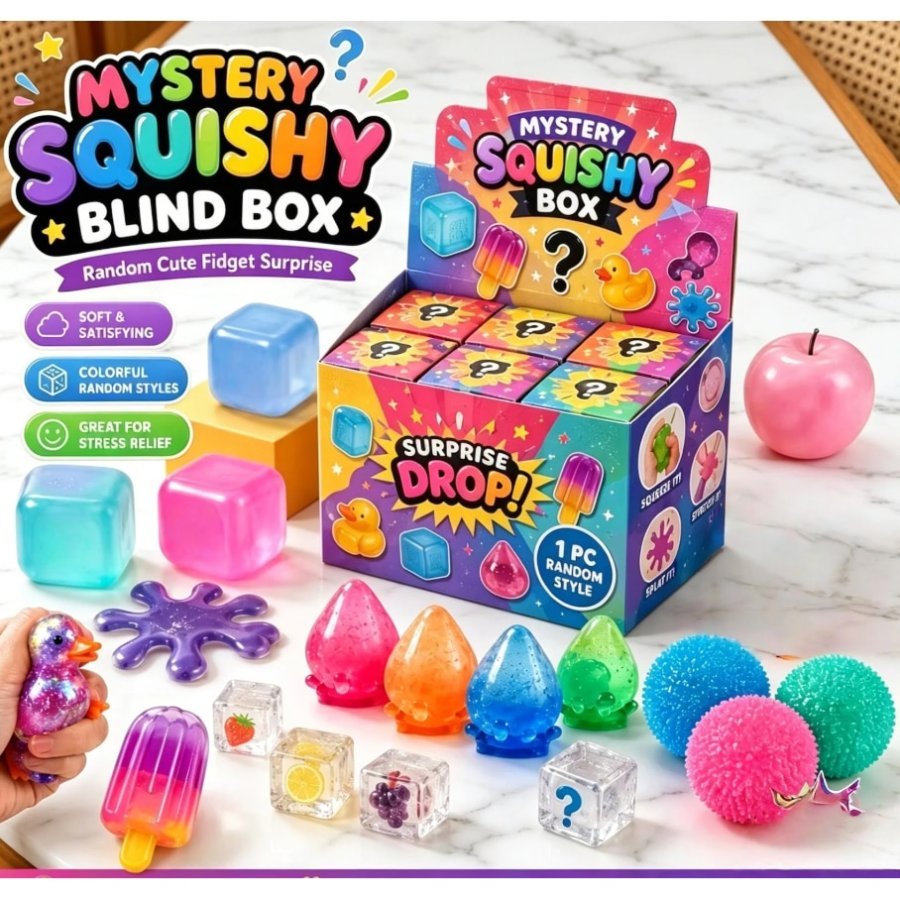 Random set 4 Squishy VICTINY® Blind Box / MYstery Box jucarii senzoriale squishy pentru copii si adulti, model vic-003
