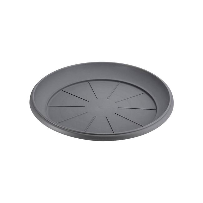 Farfurie Ghiveci Flori din Plastic Antracit Ø20x2.8cm