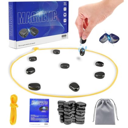 Set Joc de Sah Magnetic, 24 Piese, Negru, 2-4 Jucatori, Activitate Cognitiva