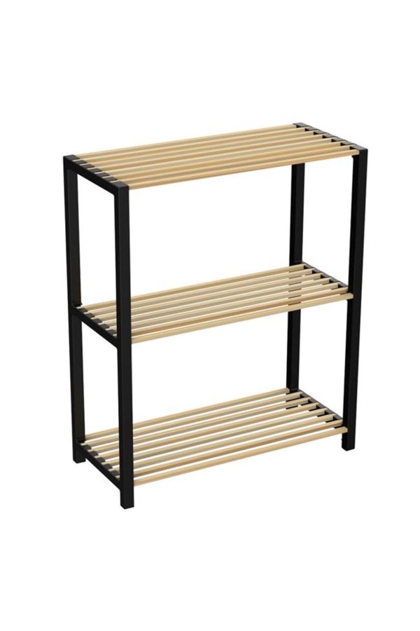 Raft din lemn cu 3 polițe 65 x 29 x 78 cm