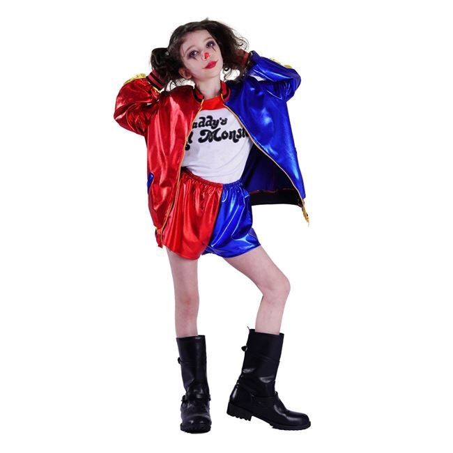 Costum Deghizare de Halloween pentru Copii Eroina Harley Quinn
