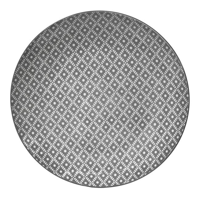 Farfurie din Portelan Alba cu Model Gri Ø26.5cm