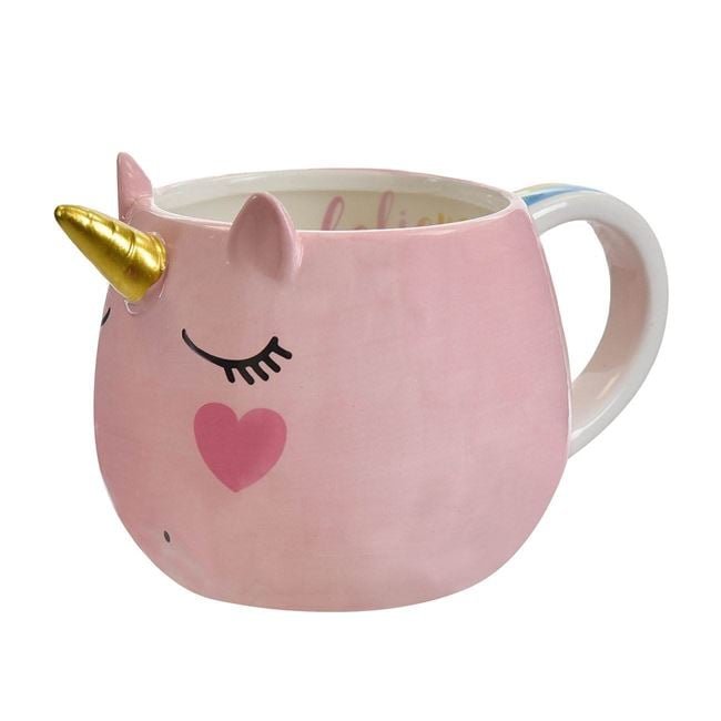 Cana Decorativa 3D Unicorn Roz "Believe in Magic" 580ml