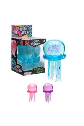 Nee Doh Jelly Squish Jucărie Antistres Meduză Albastră - Jucărie Senzorială cu Sclipici și Tentacule Flexibile