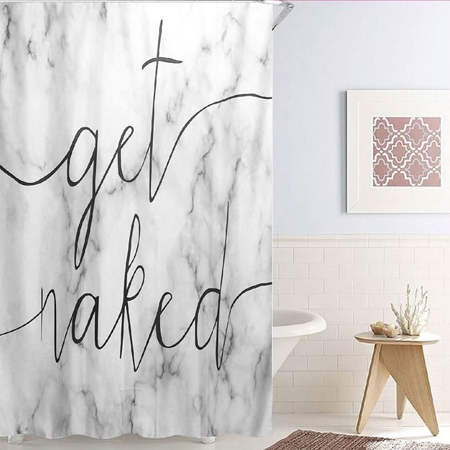 Perdea pentru Dus Gri Marble "Get Naked" 180x180cm