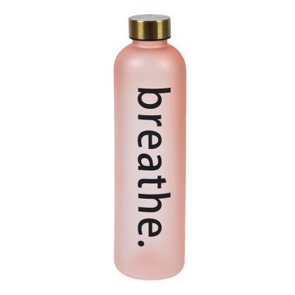 Sticla Apa Sport din Plastic Somon cu Capac Auriu Metalizat "Breathe" 1l