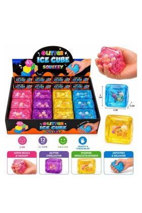 cube Jucărie virală antistres Jucarie Antistres Glitter Cube Squeezy 5 CM, Squishy cu Figurine Gia’sWorld®