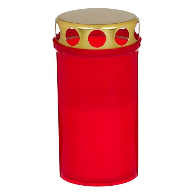 Lumanare Decorativa Rosie cu Capac Ø6x11.5cm