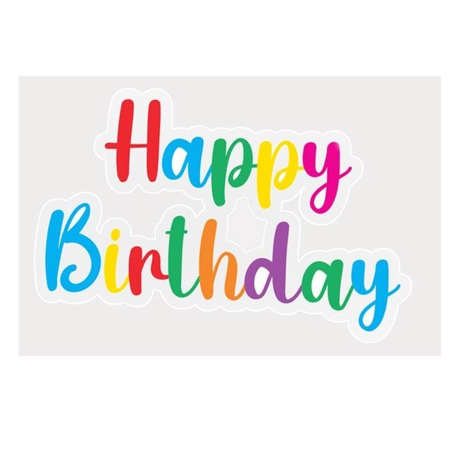 Autocolante pentru Balloon Box Colorate "Happy Birthday" 18x12cm - 4buc