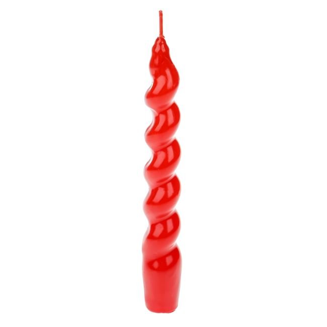 Lumanare Spiralata Rosie pentru Sfesnic Ø2x18cm