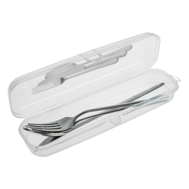 Husa Portabila din Plastic Transparenta pentru Tacamuri 23.6x7x4.15cm