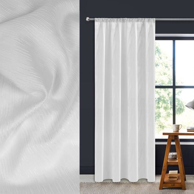 Perdea Decorativa cu Banda Ecru Jacquard 140x260cm