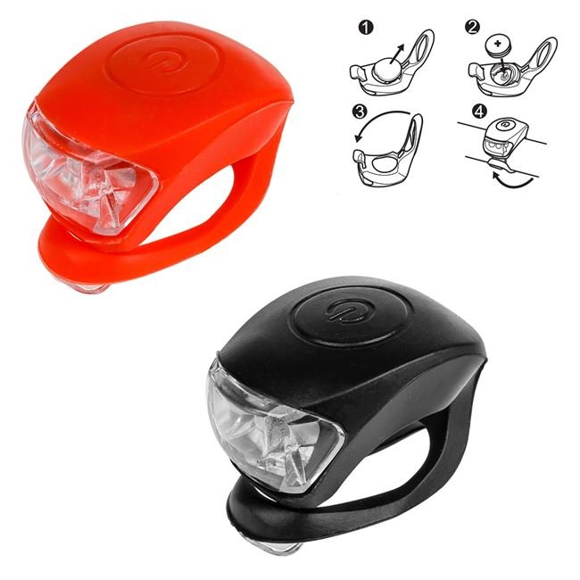 Lumini pentru Bicicleta din Silicon Alba Rosie - 2buc