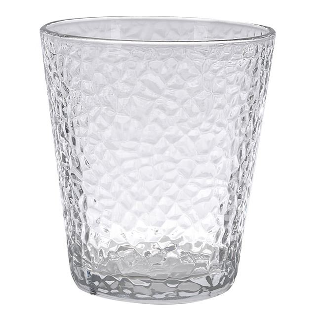 Pahar Scurt din Sticla Transparenta cu Model 'Crumpled' 310ml