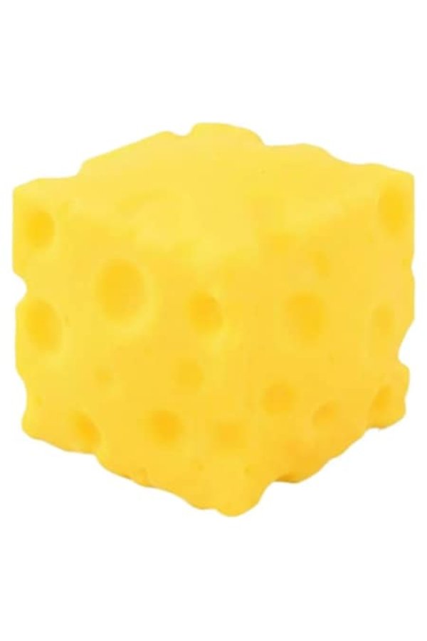 Jucărie de strâns, VICTINY ®   BRÂNZĂ / Spumă de brânză model 7X7 CM, Antistres, galben, ANTI STRESS