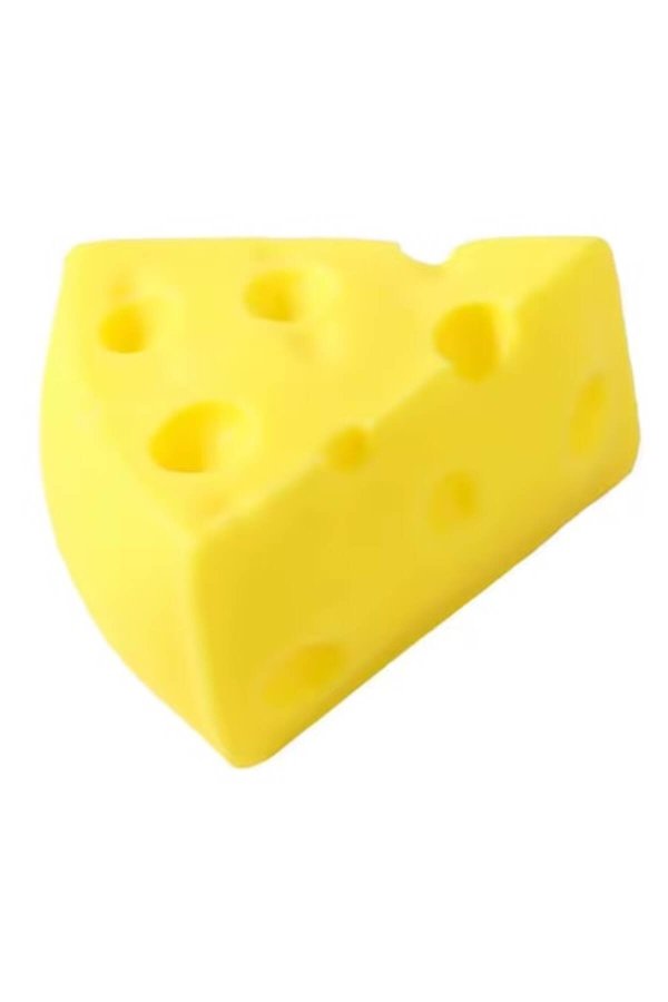 Jucărie de strâns, VICTINY ®   BRÂNZĂ / brânză triunghiulară model 7X6 CM, Antistres, galben, ANTI STRESS