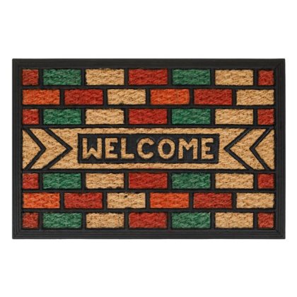 Covoras Intrare Negru Panama Multicolor "Welcome" 60x40cm