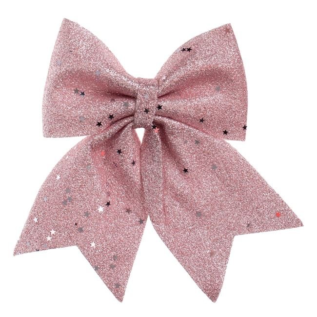Fundita Decorativa de Craciun Roz cu Glitter Stele 25cm