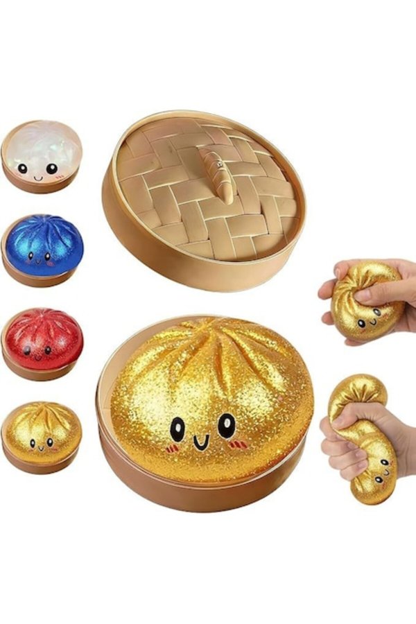 Cutie cu jucărie squishy interactivă cu sclipici, în formă de gălușcă, RANDOM, 1 bucată