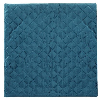 Fata de Perna Decorativa Velvet Albastra Model Relief Romburi 45x43cm