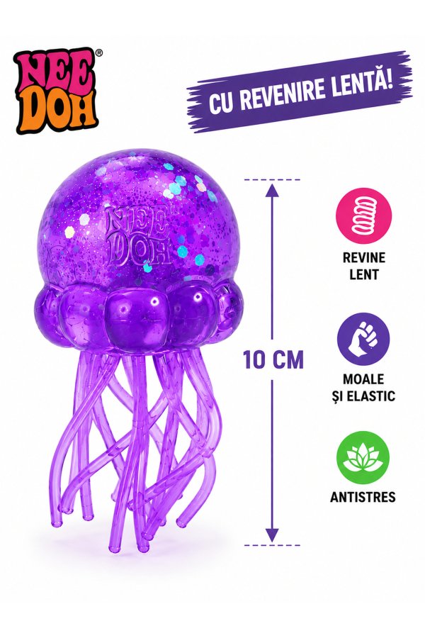 JELLY SQUISH Meduza ANTISTRESS 10 cm, cu revenire lentă