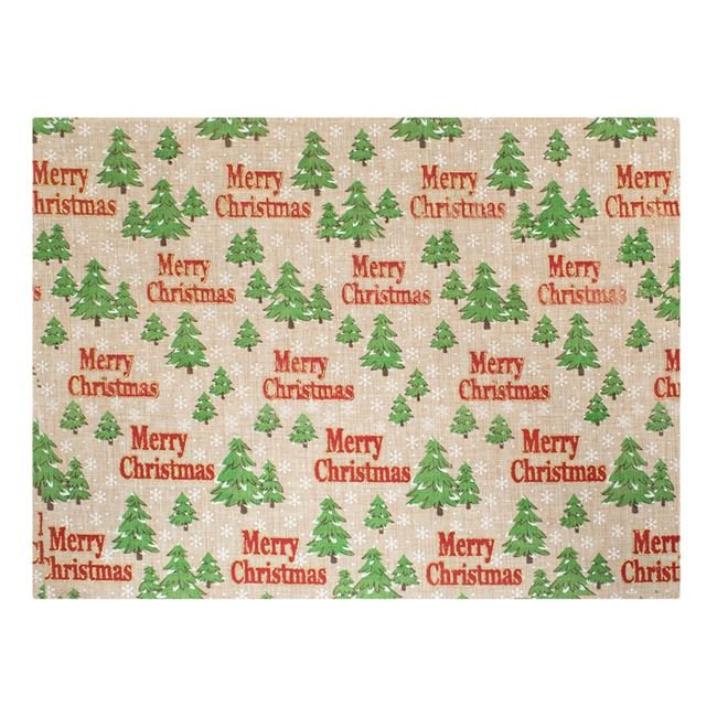 Suport Farfurie de Craciun cu Model Brazi "Merry Christmas" 40x30cm