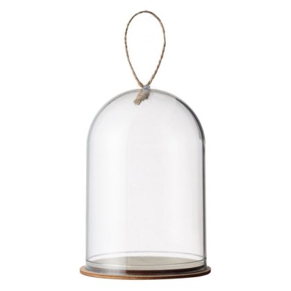 Cupola Transparenta din Plastic cu Baza din Lemn Decorativa de Craciun Ø5x9.5cm