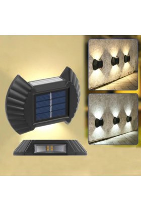 Set 4 Lămpi Solare Bidirecționale Scallop - Alb Cald
