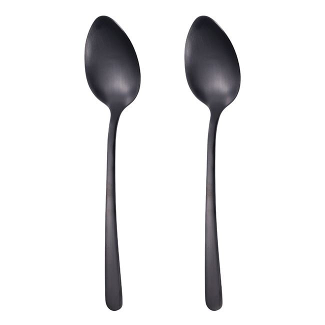 Linguri din Otel Inoxidabil Negru "Black" 21cm - 2buc
