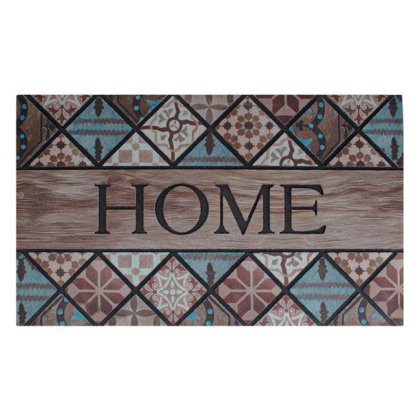 Covoras Intrare cu Model Placi Tiles Mesaj & "Home" 75x45cm