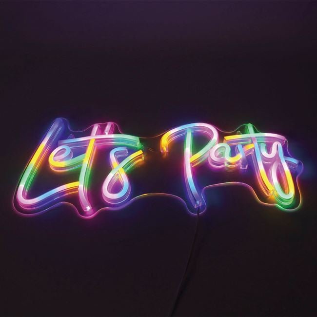 Lampa LED Neon Colorat "Let's Party" 40x17.5cm