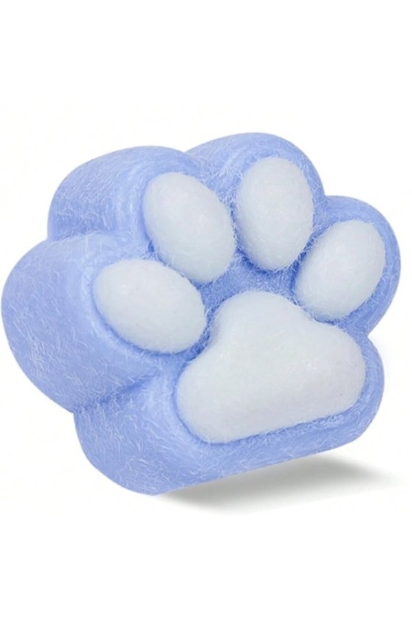 Jucărie squishy antistres, cu revenire lentă, model labă de pisică pufoasă, Squishy PINCH Family, 7,5 cm, Albastru