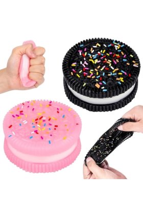 Set de 2 jucării squishy în formă de biscuiți, jucării de relaxare Taba, design realist, material ultra-moale, dimensiune mică