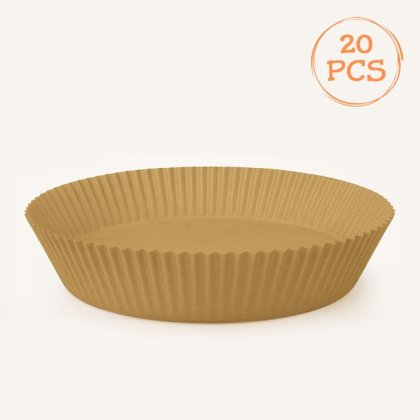 Hartie de Copt Rotunda pentru Air Fryer (Friteuza cu Aer Cald) Ø23x4.5cm - 20buc