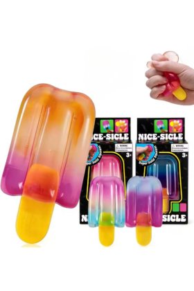 Squishy inghetata Nice-Sicle, jucarie antistres soft, model popsicle, super moale, culori multicolore
