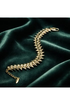Brățară inox premium placat cu aur 18 k si pietricele zirconiu model tinte