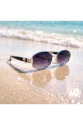 Ochelari de soare dama rama METAL AURIU NEGRU