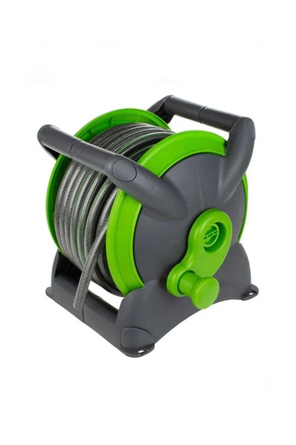 Tambur furtun gradina 15m, 1/2”, montare perete sau podea, manivela rulare, design compact portabil