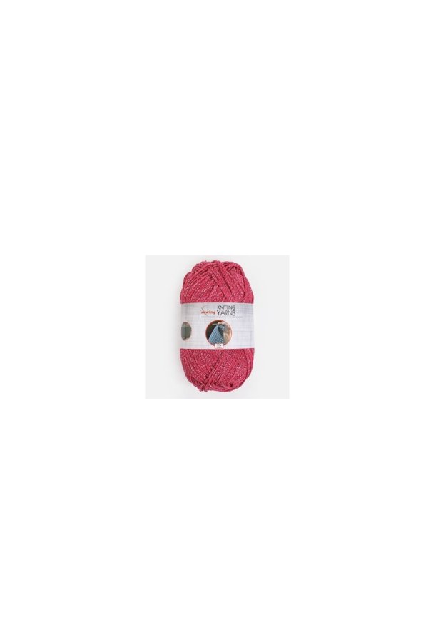 Fir de tricotat fucsia cu lurex argintiu 100 g