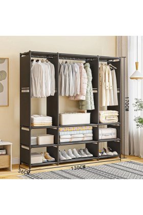 Dulap Organizator Haine Cu Rafturi Si Bara Umerase 170x130x36 7