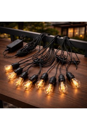 Ghirlanda luminoasa 220V ,10 m cu 20 de becuri cu gaura pe fiecare bec pentru a putea fi agatata