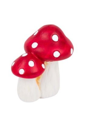 Ciupercă decorativă dublă de grădină din ceramică 10 x 7 x 10 cm