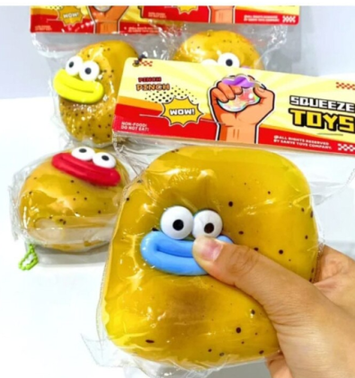 Jucarie antistres squishy, model Cartof, 1 buc, multicolor, 8 cm