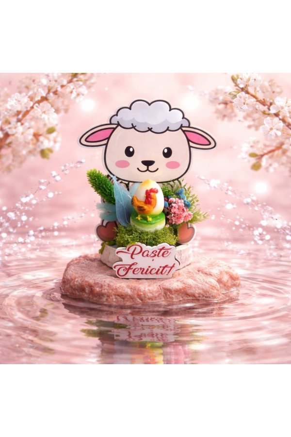 Ornament Paste oita decorata cu lumanare si flori naturale uscate
