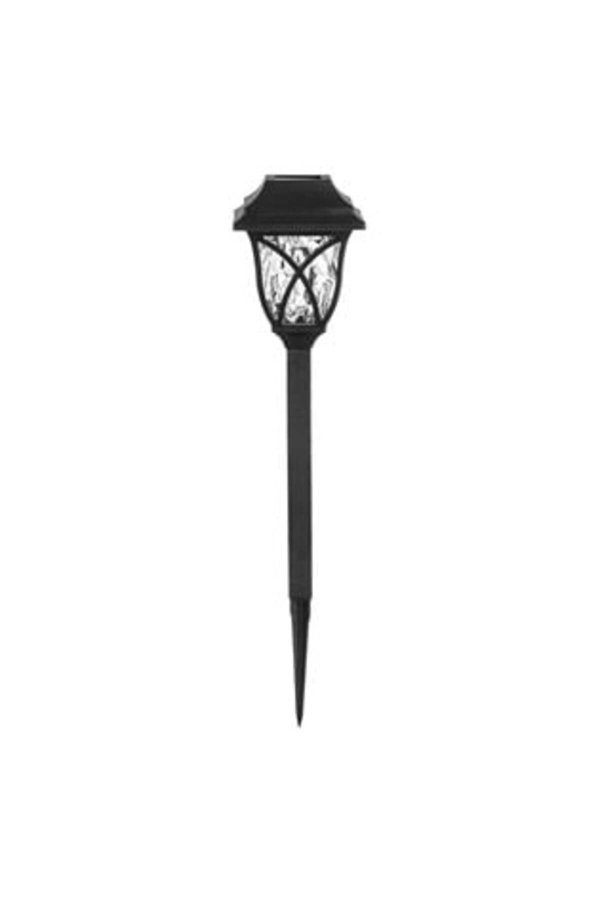 Felinar solar din plastic negru cu LED alb 34 cm