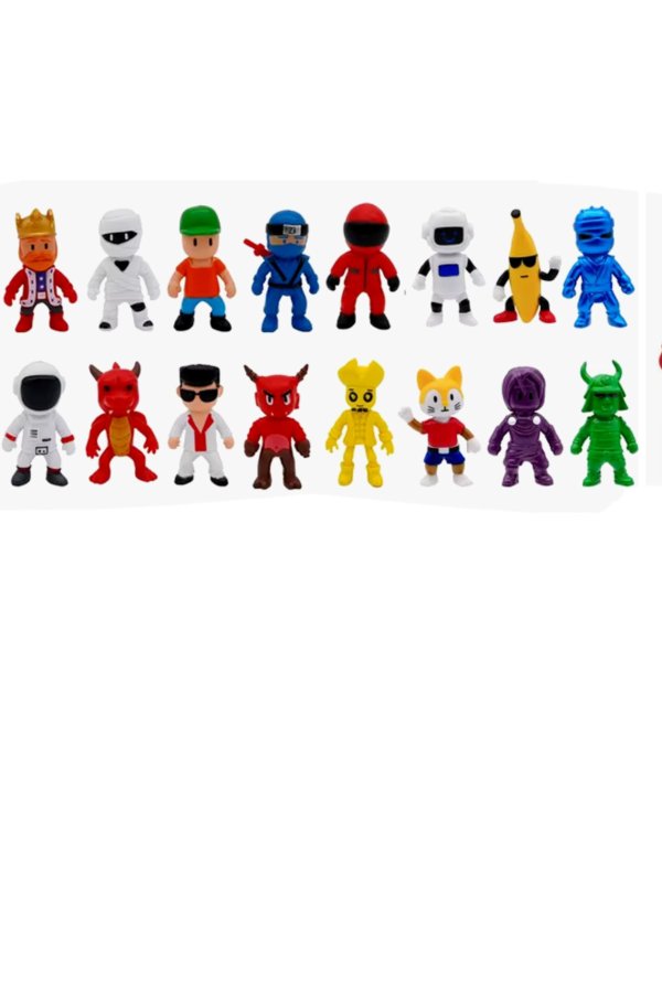 Figurine STUMBLE GUYS, 8 bucăți/pachet cu figurină surpriză și cărți, 7 cm seria 8