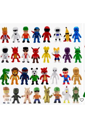 Set 24 plicuri Stumble Guys, cu figurină și cartonașe surpriză, 7 cm