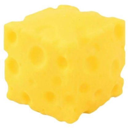 Jucarie squeeze, VICTINY® model CASCAVAL / BRANZA spuma 7X7 CM, Antistres, galben, ANTI STRES