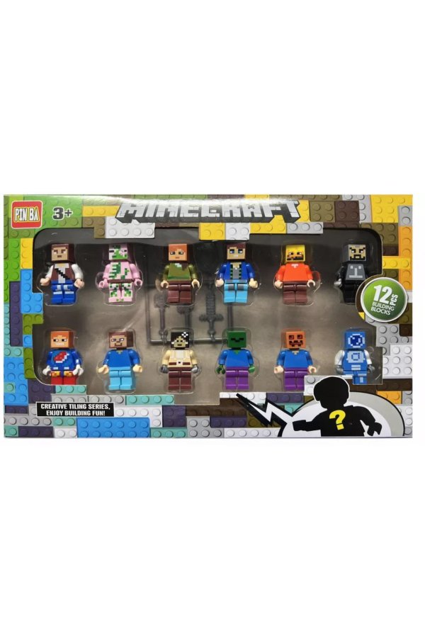 Minecraft Set 12 figurine vârf Lego Multicolor 5 cm