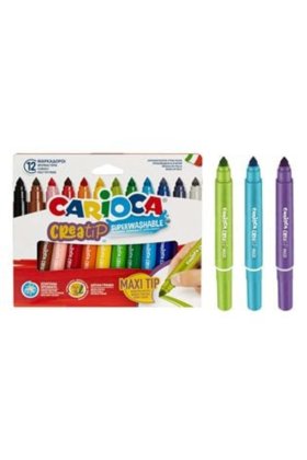 Set Carioci Lavabile cu Varf Gros Carioca - 12 buc